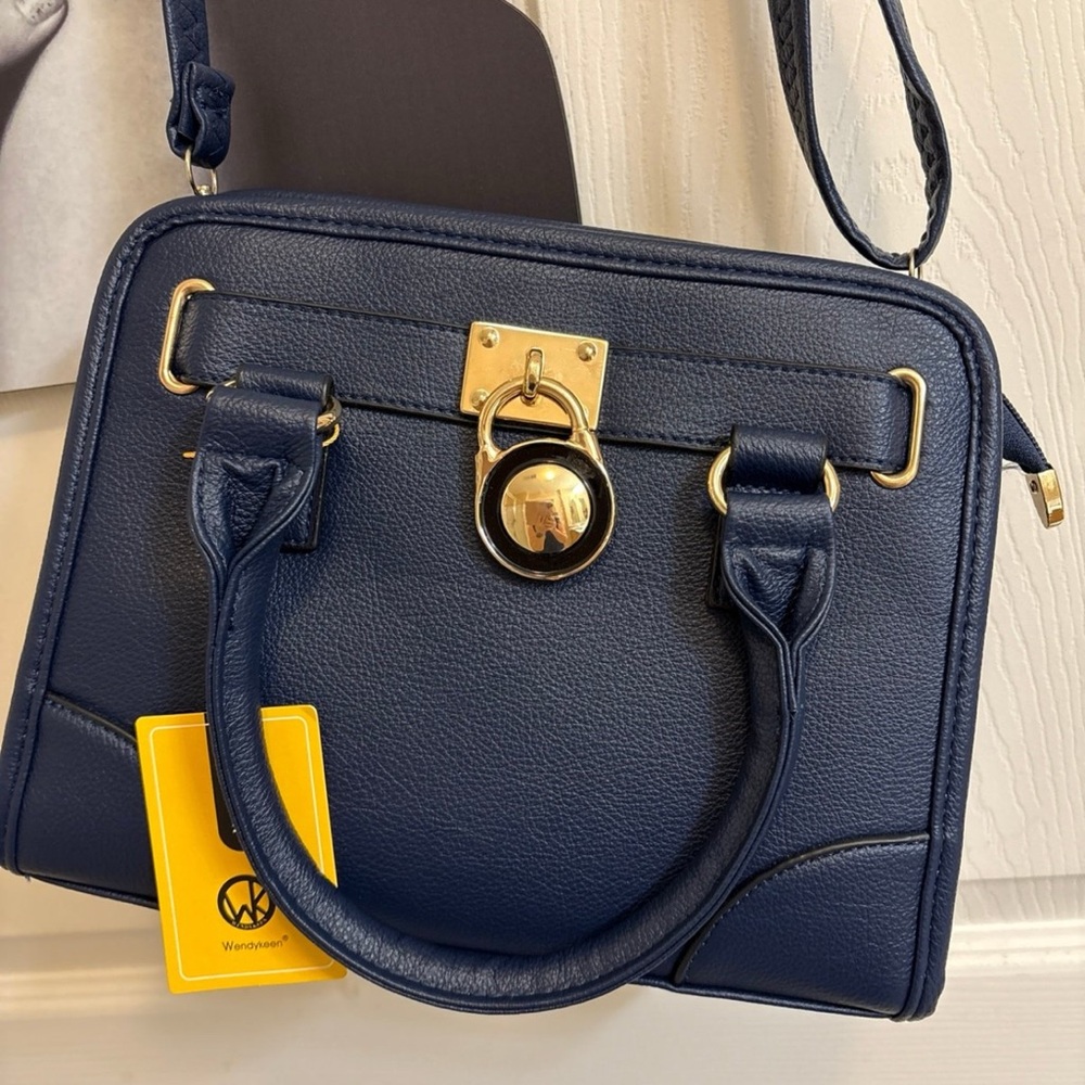 Blue Satchel Crossbody w/ Wristlet Wallet Bonus